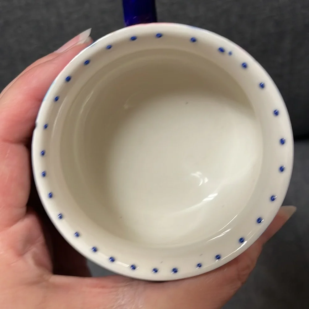 Anthropologie Hand-painted Geometric Mug